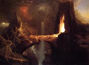 Thomas Cole Expulsion - Moon and Firelight painting